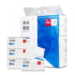 得力MR2150-01软包抽取式纸巾(白)(10包/提)(单