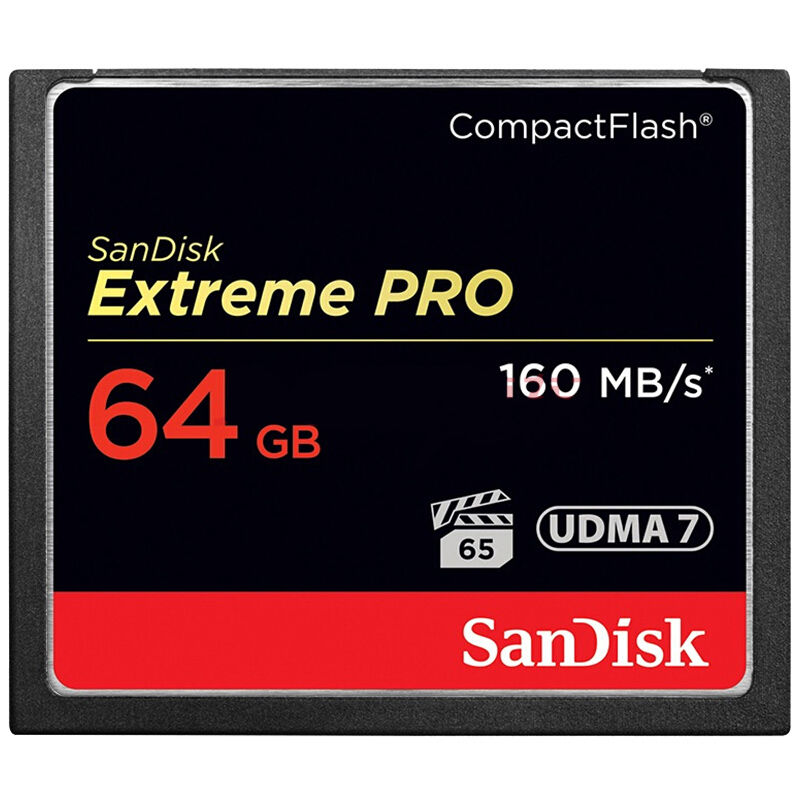 闪迪（SanDisk）64GB读速160MB/sUDMA7CF卡